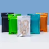 One Side Clear Colored Resealable Zip Mylar Bag Bags Smell Proof Pouches Jewelry Pouch 8.5*13cm 9*15cm 10*18cm320o
