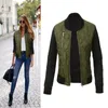 Bikoles Autumn Winter Fashion Solid Women's Jacket Outerwear O Neck Zipper Stitching Quilted Bomber Tops Lady Jacktes Coats 220815