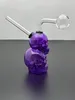 Europe and America Smoke Pipes Hookah Bong Glass Rig Oil Water Bongs Purple skeleton bone glass hookah bottle as a gift accessory