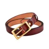 Topsingling Ladies Pure Copper Square Buckle Classic Luxury Belt Ender Head Leather Emeedle Women’s Rights Corean Leisure Simple Strendy Pants Bantband