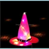 Party Hats Hats Extive Supplies Home Led LED LED Halloween Witch Hat Outdoor Tree wiszące blask w ciemnym kolorze glowin dhs8x