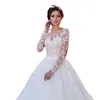 Luxury Long Sleeves Ball Gown Wedding Dresses Real Pictures Saudi Arabian Dubai Plus Size Bridal Gown lace Cathedral Train