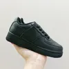 Niños Niños Fuerzas aéreas Zapatos casuales Hook Loop Niños Niñas Af1S Zapatos bajos para patineta Blanco Triple Negro Trigo Bebé Niños pequeños Estudiantes Zapatillas deportivas Entrenador EUR25-35