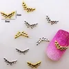 Nagelkonstdekorationer 50st/pack metall snöblommande bokstav "kärlek" bow wing pentagram stjärna för 3D smycken naglar klistermärke dekoration verktyg