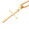 Pendant Necklaces Wholesale Mens Womens Cross Prayer Stainless Steel Gold Necklace Fashion Jewelry Gifts Free Box Chain 24" Xmas GiftPe