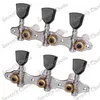 3R3L Black Trapezoid Button String Tuning Peg Tuners Machine Heads for Classical Guitar - Gear Ratio 1:18 - Chrome