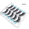 5 Pairs New faux Eyelashes colored lashes pink blue lashes Color Messy False Fluffy Colorful with buttery