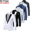 남자 양복 블레이저 스타일리시 한 남자 블레이저 캐주얼 슬림 피트니스 공식 One Button Office Suit Blazer Coat Top White Suit Jacket Masculino Blazers Men 220826