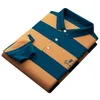メンズポロスシンシンコントラストカラーカジュアルコットンイエロースリットシャツ夏縞模様のゆるい短袖Tシャツメンズ8719men'sMen'smen's