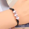 Fashion Acrylic Beads Sport Ball Bracelet Party Favor Basketball Baseball Tennis Rugby Design Bracelets Spacer Bead Wristband Gifts 8 Color
