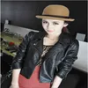 new spring and autumn women's leather jacket women's short fashion slim pink pu small coat motorcycle leather jacket S-4XL L220801