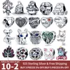 925 Sterling Srebrny Dangle Charm Kolor Animal Heart w kształcie serca Fit Pandora Charms Bransoletka DIY Akcesoria biżuterii
