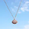 Pendentif Colliers De Luxe Femme Shell Pendentifs Collier Mignon Or Rose Chaîne Cristal Romantique Petite Perle De Mariage CollierPendentif