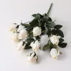 装飾的な花の花輪の人工的なローズ1ピースの不織布の花ブーケバレンタインの日の結婚式の卓上中心深さ
