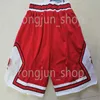 Ed Black White Red 23 Basketbal Pocket Shorts Top Kwaliteit Retro met bedrukte Baskeball Short Men Size S-XXL