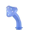 Bong en verre à col courbé bleu de 8 pouces avec percolateur à circulation de champignons, joint femelle de 14 mm