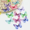 Dégradé de couleur Organza tissu papillon Appliques 38mm translucide en mousseline de soie papillon pour fête décor poupée embellissement C0804