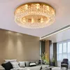 Gold Round Crystal taklampor Ledde modern amerikansk hänglampa europeisk lyxig lysande hänglampor 3 Vitt ljus Dimbar hem Inddor Lighting