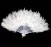 Elegant White Folding Feather Fan Halloween Party Stage Performances Craft Fans Carnival Centerpiece Supplies