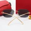 Fashion carti Designer Cool sunglasses Gold Leopard Men Sunglasses Woman Frameless Simple female sunglasse circular arc art glasslens design Summer Beach