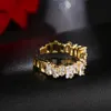 Anéis de casamento Marca de moda Cubic Zirconia Ajustável para mulheres Baguette CZ Stone Zircon Anel de noivado feminino jóias de luxo rita22