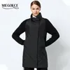 Miegofce 2019 Spunautumn Women Jacket med en krage stickad ärm varm jacka ny samling av designer kvinnors parka kappa t200319