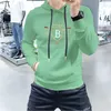 Moletom Com Capuz Masculino Estilo Ocidental Nova Tendência Marca Letra-B Padrão de Moda Hot Diamond Design Pulôver de Algodão Camisa de Fundo Jovem Suéter de Outono Laranja Verde M-4XL