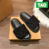 Mens Designer Pool Pillow Comfort Embossed Mules sandal Slippers women shoes triple black ivory pink copper beige Cargo