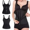 Women's Shapers Plastic Body Underwear Stainless Steel Sports Fitness Sculpting Slimming Tummy Waist Corset Zipper Tank Top