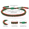 Link Chain Tibetan Buddhist Lucky Charm Armband Bangles For Women Män handgjorda knutar Grön röd rep Julklapparmband smycken