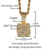 Style Hip Hop plaqué or CZ Micro pavé carré lettre initiale pendentif colliers Design Cool corde chaîne collier