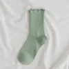 Socks & Hosiery Womens Ruffle Low Cut Crew Sock All Season Soft Cotton Solid Color Lettuce Dress
