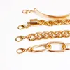 Link Chain Letrey 4 pezzi set pacchetto hiphop Cuban Charms Bracciale per donne Punk Metal Ed Rope Gioielli regalo WholeLink2611794