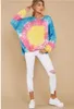 Harajuku muliticolor Tie Dye Abbigliamento donna Felpe con cappuccio Street Hip Hop Felpa pastello Stampa donna Felpa con cappuccio allentata per il tempo libero 220816