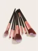 Hot portátil 7 pcs pincéis de maquiagem conjuntos cosméticos escova foundation EyeShadow delineador compõem kits de escova com saco de couro pu