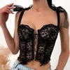 Женские танки Camis Ribbed Женщины Bustier Corset Top Top Top Tank Camisoles Сексуальные спагетти ремешок с низким разрезом жилетки без спинки Lady Slim Crop