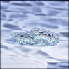 Band ringar smycken professionell evighet ring europeisk och amerikansk blå diamant unik cz 10kt vitt guldfylld bröllop s dhzga