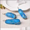 Kaya kristal kuvars gevşek boncuklar mücevher doğal kolye hayat ağacı mavi mineral moda erkekler için basit taş