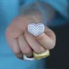 New Fashion Yellow White Gold Plated Bling CZ Heart Ring for Men Women for Wedding Party Nice Gift