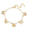 Bracelets de cheville papillon pour femmes bracelet de cheville simple bohème couleur or bracelet de cheville