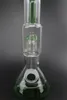 Tuyau de bang d'eau en verre transparent noir/vert avec filtres à champignons pour fumer narguilé Shisha