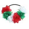 Bohemian Faux Rose Headband Flower Crown Hair Band Accessories Women Girls Bride Bridemaids Wreath Floral Wedding Headdress Wreath Garland HY0434