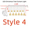 弦2.5m EU/USプラグLEDクリスマスツリー/エルク/星の妖精のライトガーランド屋外カーテンストリングライトウェディングパーティーの年飾り付け