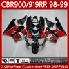 Bodywork For HONDA CBR919 CBR 900 919 RR CC 98-99 Years Body 127No.11 CBR 919RR 900RR 919CC CBR900 RR CBR919RR 98 99 900CC CBR900RR 1998 1999 Fairings Kit red black blk