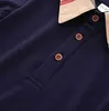 男の子の男の子のターンダウンカラーTシャツ夏のキッズ半袖ペルレイドTシャツ紳士スタイルコットンカジュアルトップティーボーイシャツ卸売価格3171873