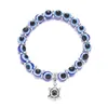 Nieuwe Populaire Antieke Verzilverd Turtle Charm Bracelet Blue Evil Eye Beads Strands Armbanden Sieraden voor Groothandel