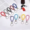 2021 Leather Braided Woven Keychain Rope Rings Fit Pendant Key Chains Holder Car Keyrings JXW935