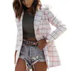 女性のスーツブレザーブレザーコートベーシックスタイルスキンタッチフラップポケット秋の女性ロングスーツジャケットストリートウェアウーマン