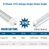 Jesled T8 8ft LED -rör 6000K FA8 120W D Formade LED -rörlampor Transparent täckning 25 paket