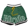 Дизайнерские мужчины RH Limited Rhude Shorts Summer Swing Короткое колено длиной хип -хоп High Street Sports Training пляжные брюки Mens Elastic WA2899